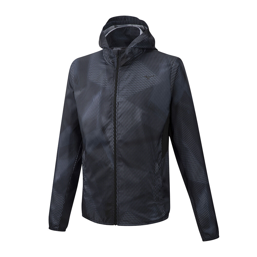 Mizuno Hoodie Férfi Jacke Fekete AIR632489